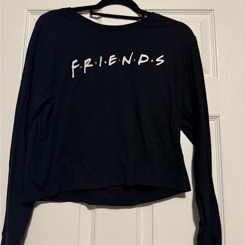Cropped Love Tribe Black FRIENDS Long Sleeve Tee